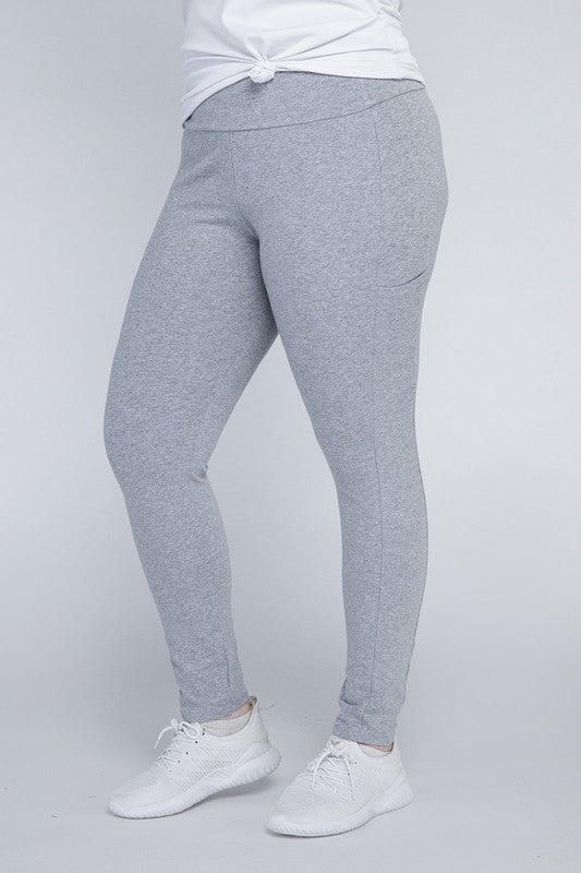 Plus Everyday Leggings with Pockets Leggings Heather Grey 1X 