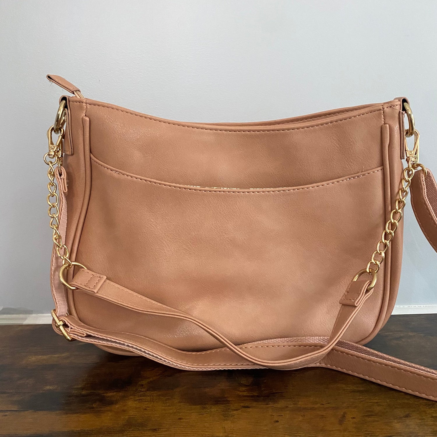 Rachael Crossbody Purse - Faux Leather Strap  Light Pink - Faux Leather Straps  