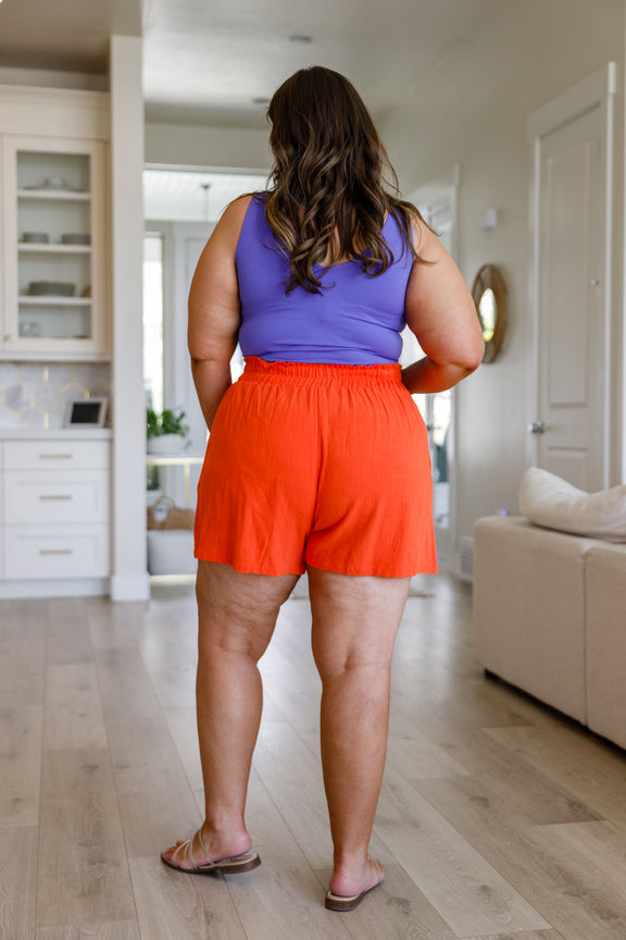 A Little Lazy High Rise Linen Shorts Bottoms   