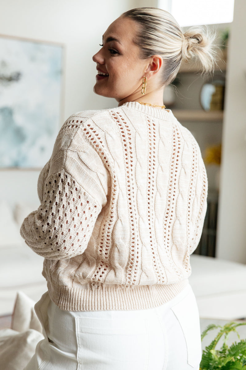 A Note of Thanks Cable Knit Sweater Tops   