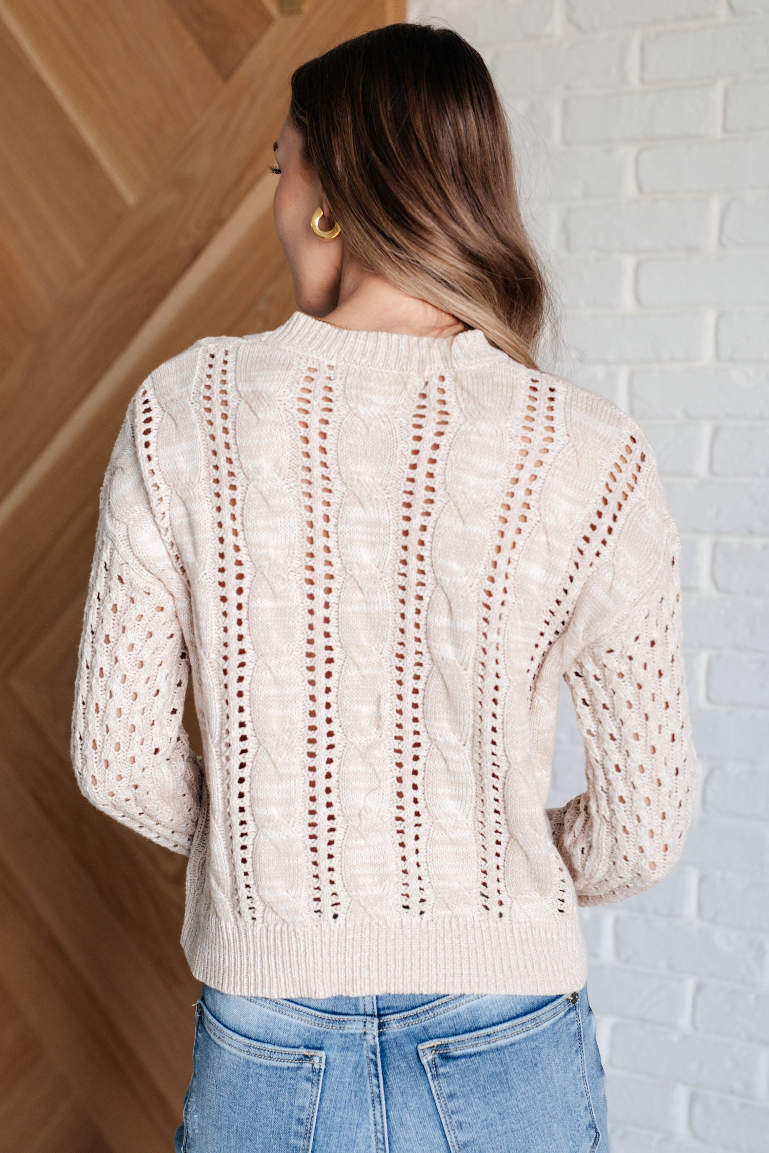 A Note of Thanks Cable Knit Sweater Tops   