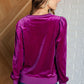 A Special Place Velour Pullover Womens Long Sleeve Tops   