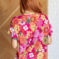 Flit About Floral Top in Pink Womens Tops   