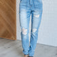 Aiden High Rise Patch Pocket Distressed Boyfriend Jeans Womens Jeans   