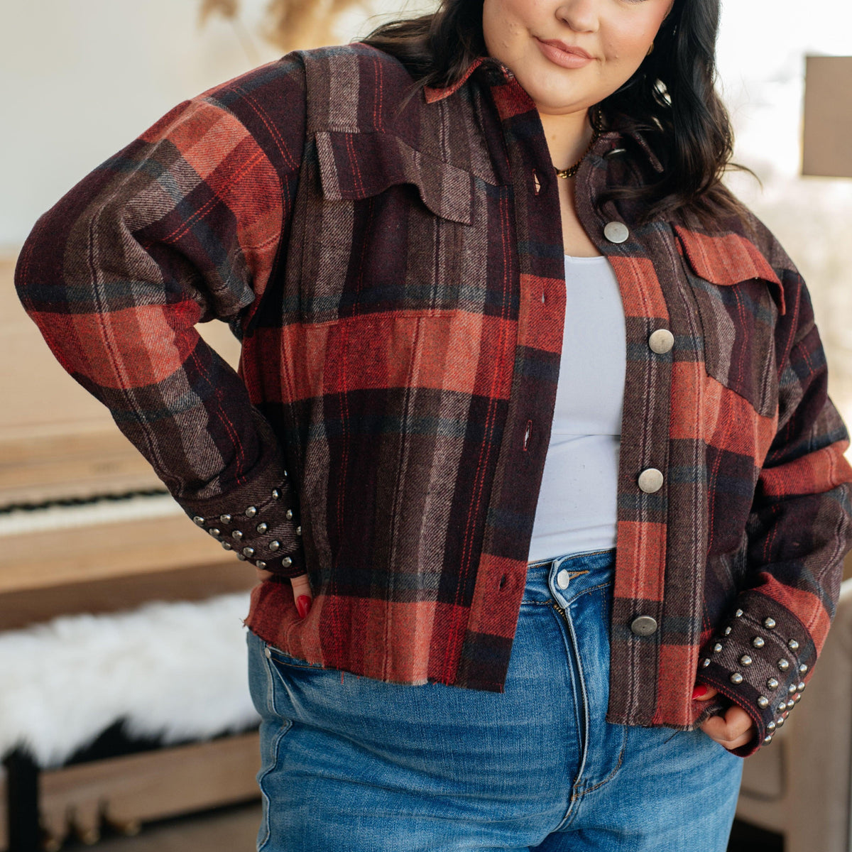 Already There Plaid Shacket - Three Mad Hatters Mercantile 