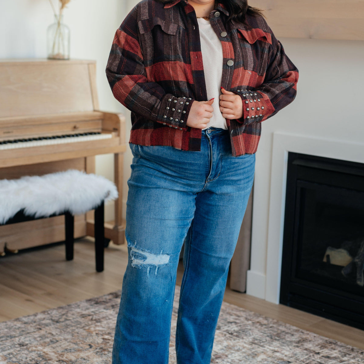 Already There Plaid Shacket - Three Mad Hatters Mercantile 