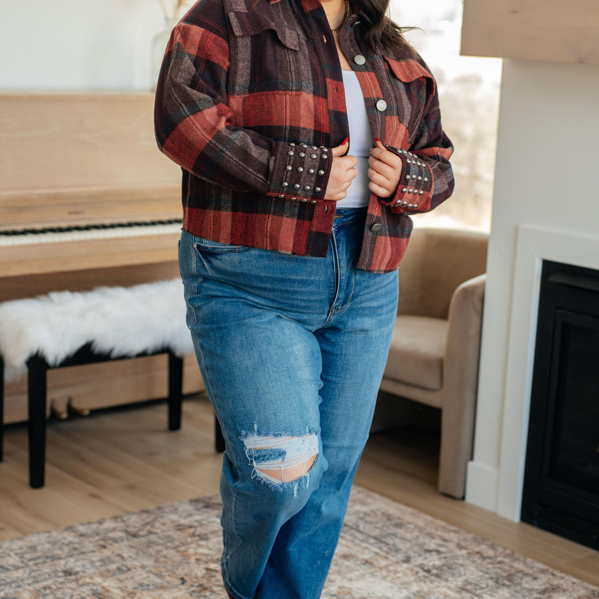 Already There Plaid Shacket - Three Mad Hatters Mercantile 