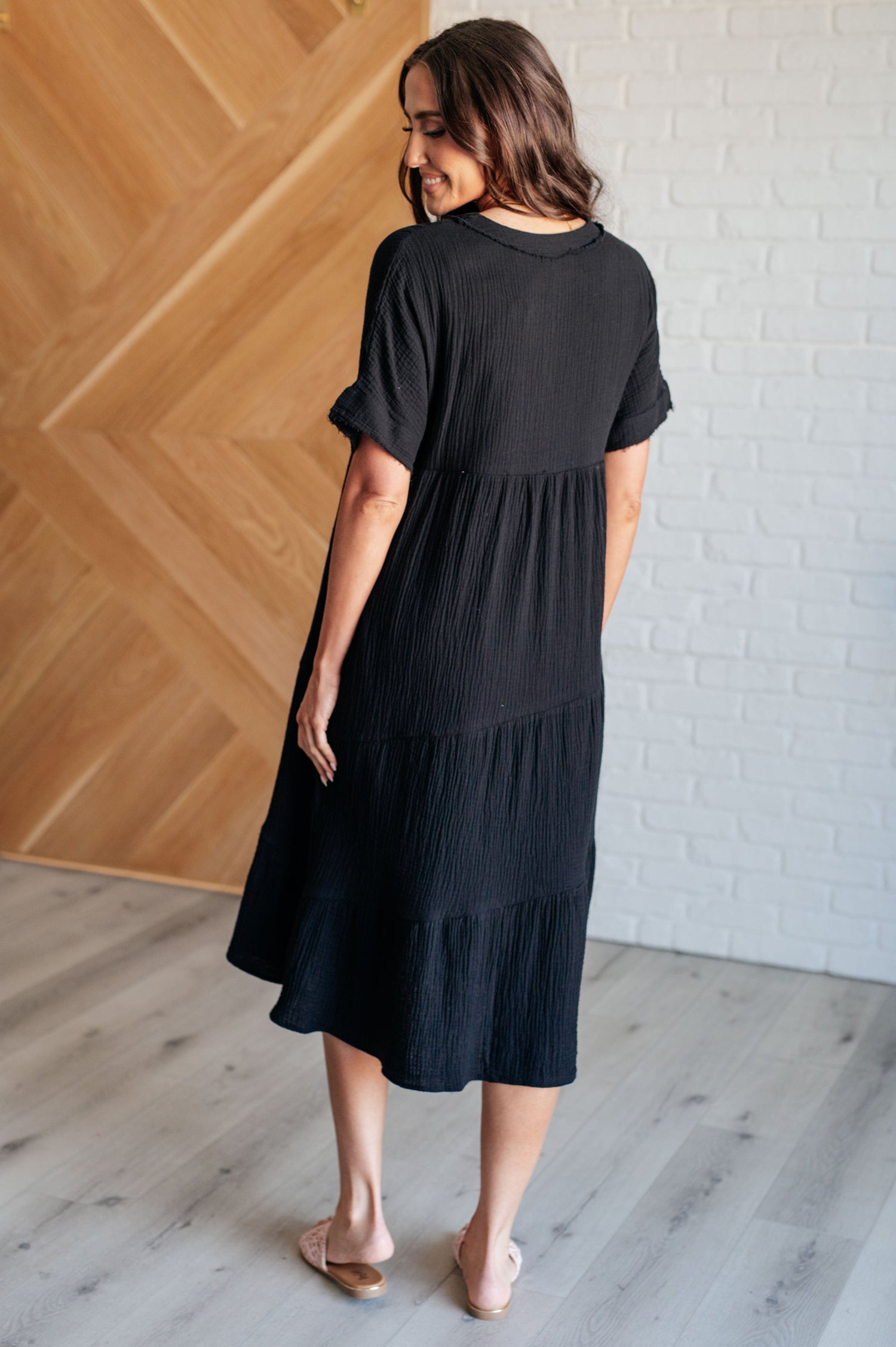 Always Learning Dolman Sleeve Dress in Black Dresses   