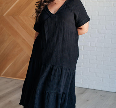 Always Learning Dolman Sleeve Dress in Black