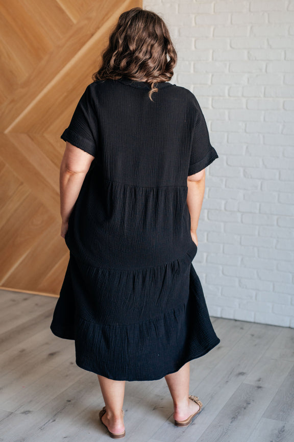 Always Learning Dolman Sleeve Dress in Black Dresses   