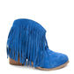 Amos Fringe Ankle Bootie in Blue Suede Shoes   