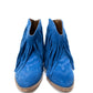 Amos Fringe Ankle Bootie in Blue Suede Shoes   