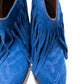 Amos Fringe Ankle Bootie in Blue Suede Shoes   