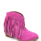 Amos Fringe Ankle Bootie in Magenta Suede Shoes   