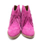 Amos Fringe Ankle Bootie in Magenta Suede Shoes   