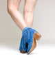 Amos Fringe Ankle Bootie in Blue Suede Shoes   