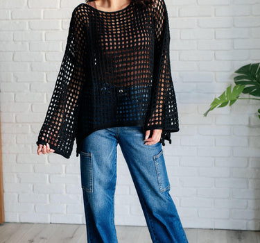 Ask Anyway Fishnet Sweater