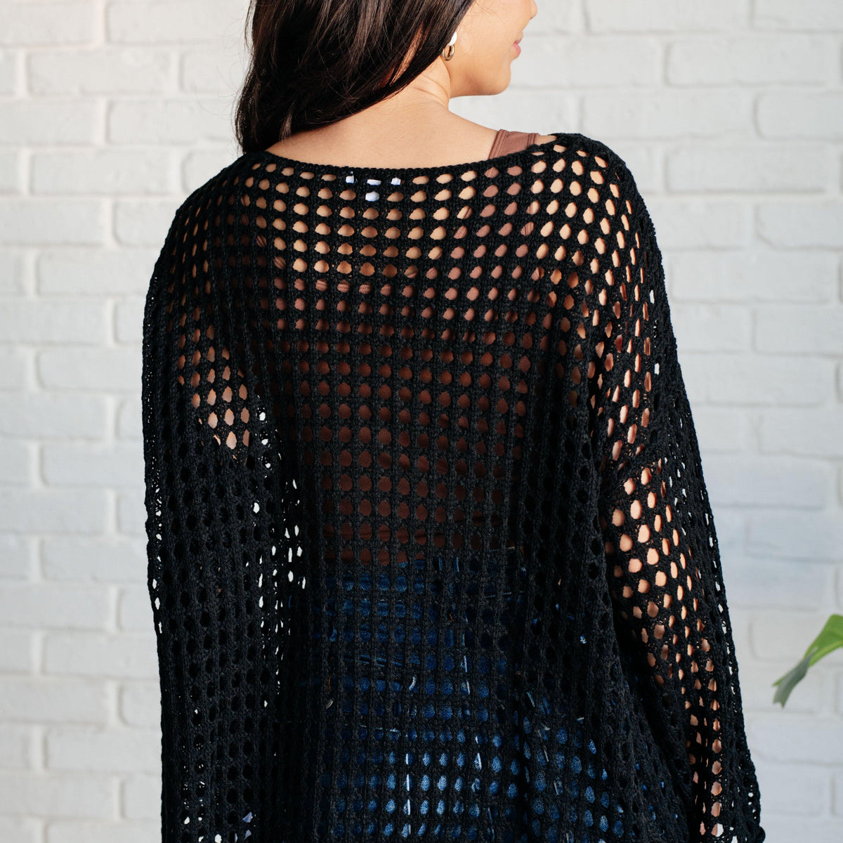 Ask Anyway Fishnet Sweater - Three Mad Hatters Mercantile 