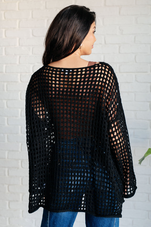 Ask Anyway Fishnet Sweater Tops   