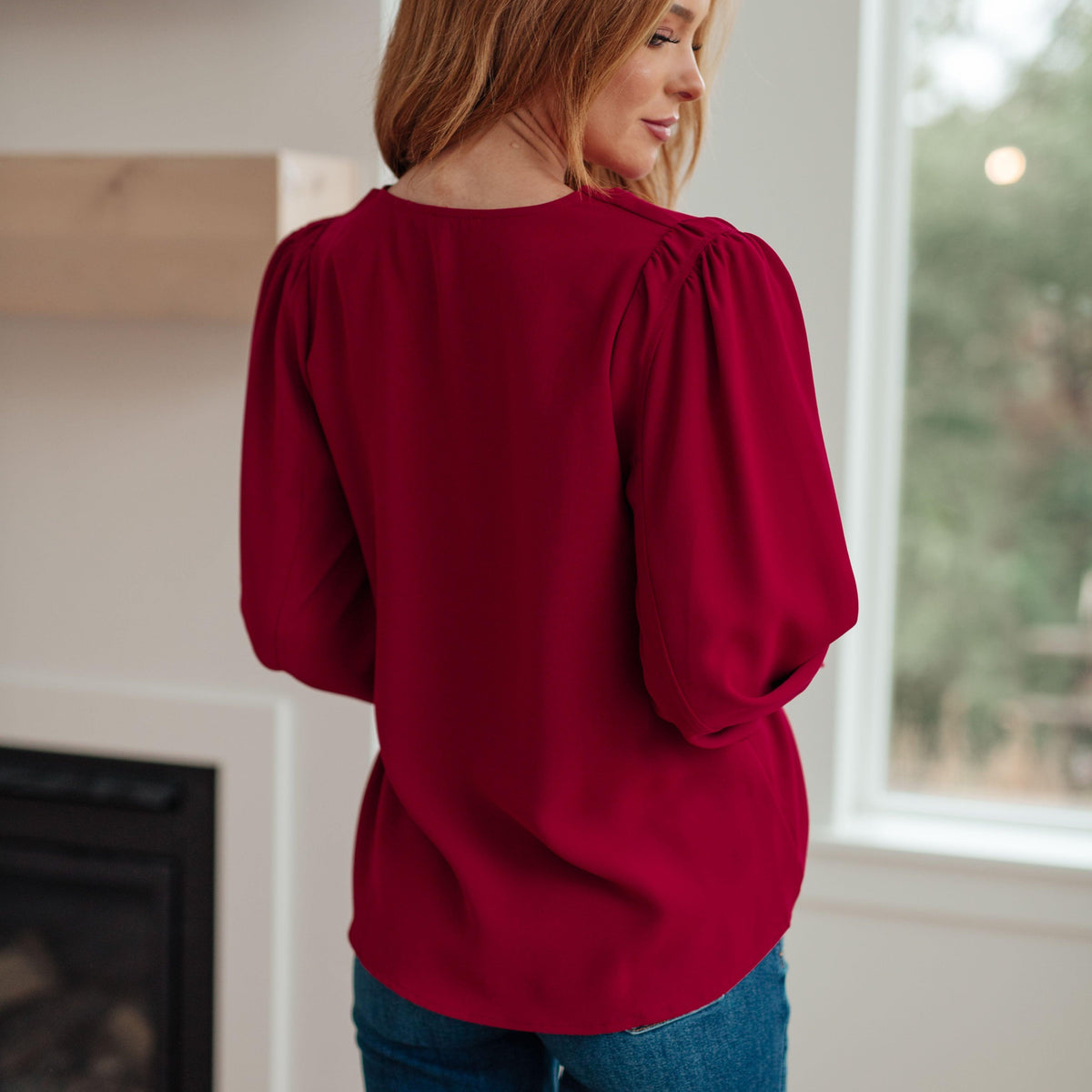 Back in Business V-Neck Blouse - Three Mad Hatters Mercantile 