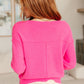 Back to Life V-Neck Sweater in Pink Tops   