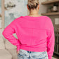 Back to Life V-Neck Sweater in Pink Tops   