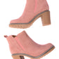 Bite Me Bootie in Blush Faux Suede Womens   