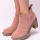 Bite Me Bootie in Blush Faux Suede Womens   