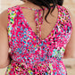 Bless Your Heart V-Neck Dress in Neon Fuchsia Womens Dresses   