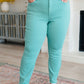 Bridgette High Rise Garment Dyed Slim Jeans in Aquamarine Womens slim jean   