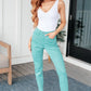 Bridgette High Rise Garment Dyed Slim Jeans in Aquamarine Womens slim jean   