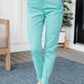 Bridgette High Rise Garment Dyed Slim Jeans in Aquamarine Womens slim jean   