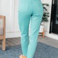 Bridgette High Rise Garment Dyed Slim Jeans in Aquamarine Womens slim jean   