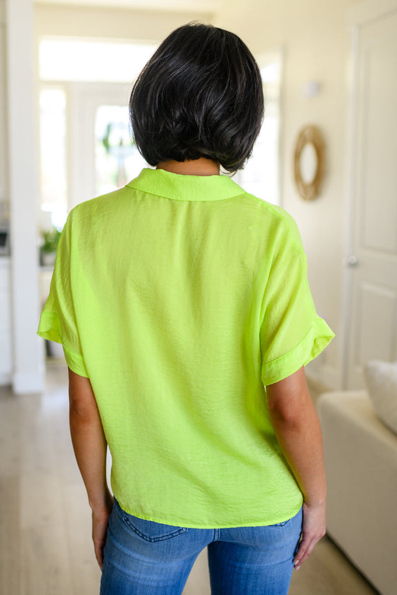 Bright Idea Button Down in Citrus Womens Tops   