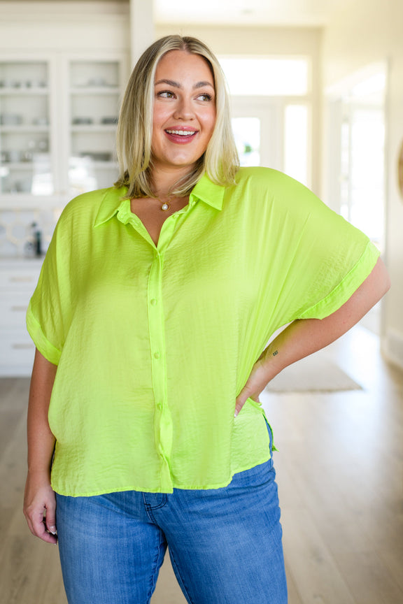 Bright Idea Button Down in Citrus Womens Tops   