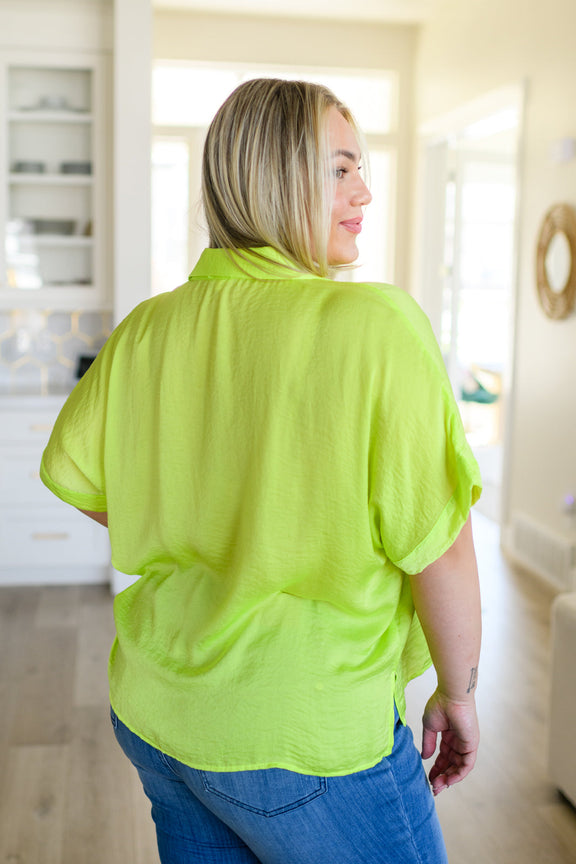 Bright Idea Button Down in Citrus Womens Tops   