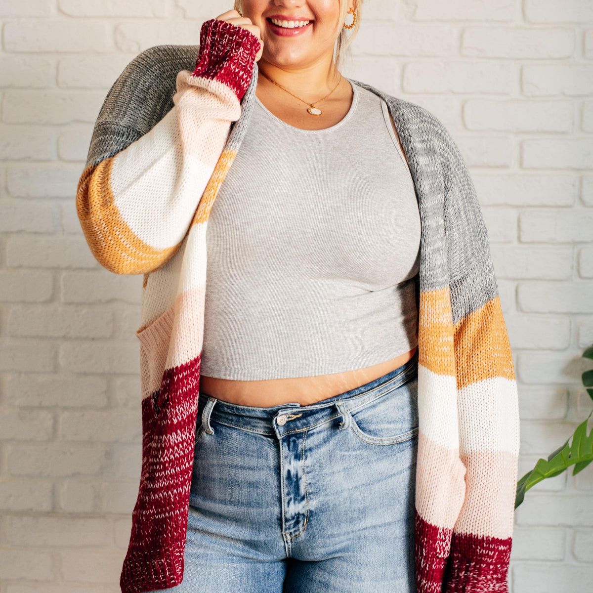 Bring the Warmth Color Block Cardigan - Three Mad Hatters Mercantile 