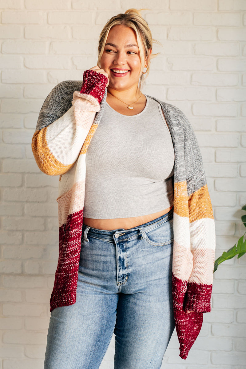 Bring the Warmth Color Block Cardigan Layers   