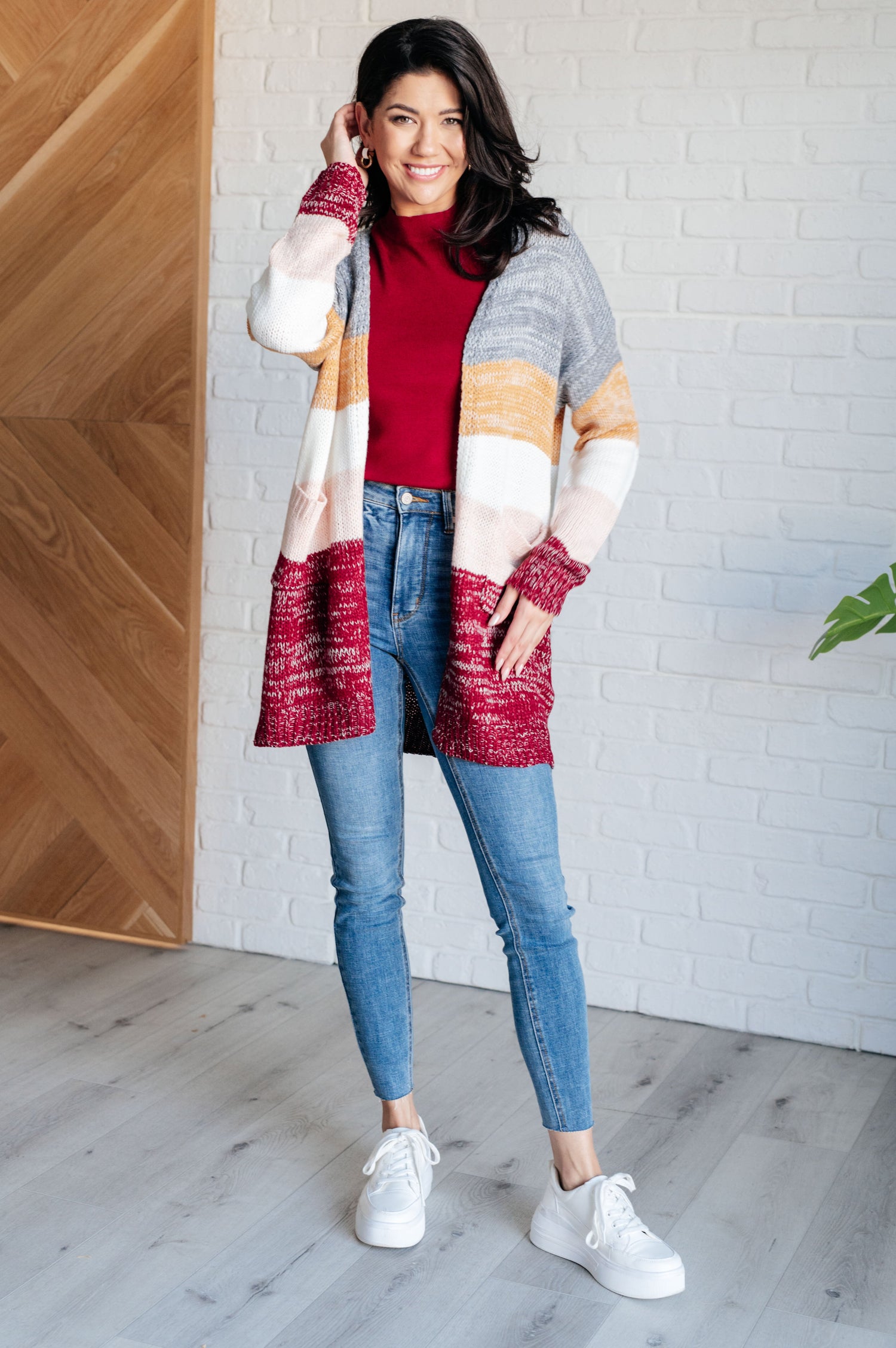 Bring the Warmth Color Block Cardigan Layers   