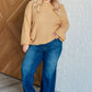 Bubbly Personality Bubble Sleeve Sweater in Wheat Tops   