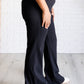 Building Habits Twill Flared Crossover Waist Pant in Black Bottoms   