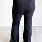 Building Habits Twill Flared Crossover Waist Pant in Black Bottoms   