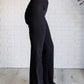 Building Habits Twill Flared Crossover Waist Pant in Black Bottoms   