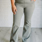 Building Habits Twill Flared Crossover Waist Pant in Dusty Olive Bottoms   