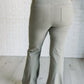 Building Habits Twill Flared Crossover Waist Pant in Dusty Olive Bottoms   