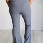 Building Habits Twill Flared Crossover Waist Pant in Titanium Bottoms   