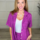 French Terry Button Down Top in Two Colors