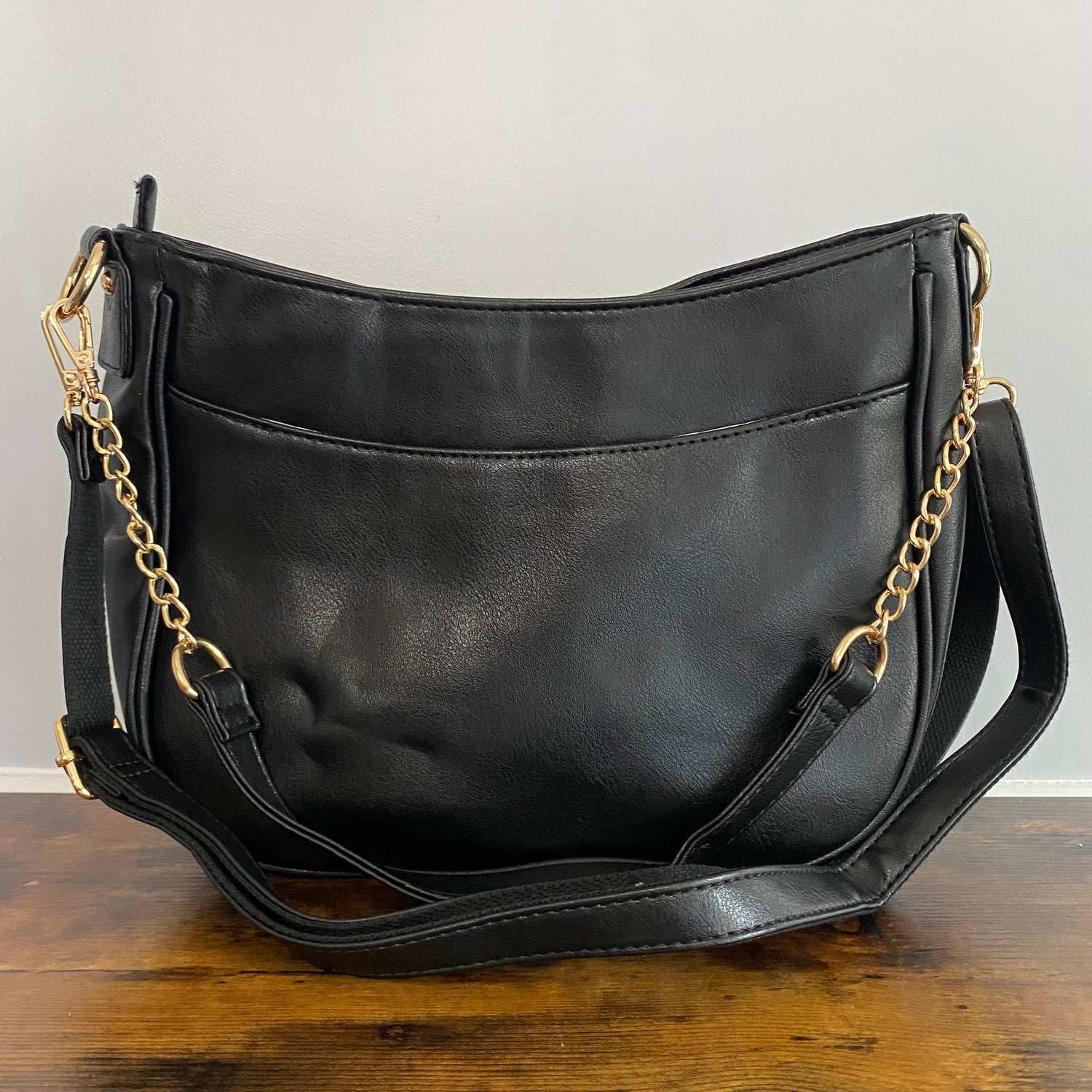 Rachael Crossbody Purse - Faux Leather Strap  Black - Faux Leather Straps  