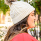 Cable Knit Cuffed Beanie In Ivory Womens