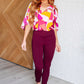 Magic Ankle Crop Skinny Pants in Wine Bottoms   